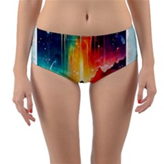 Starry Night Wanderlust: A Whimsical Adventure Reversible Mid-waist Bikini Bottoms by stine1
