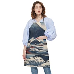 Hokusai Moutains Japan Pocket Apron by Bedest