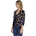 Abstract Pattern Wallpaper Women s One-Button 3/4 Sleeve Short Jacket View2