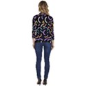 Abstract Pattern Wallpaper Women s One-Button 3/4 Sleeve Short Jacket View4