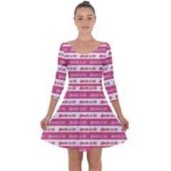 Breathe In Life, Breathe Out Love Text Motif Pattern Quarter Sleeve Skater Dress by dflcprintsclothing