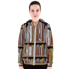 Book Nook Books Bookshelves Comfortable Cozy Literature Library Study Reading Reader Reading Nook Ro Women s Zipper Hoodie by Maspions