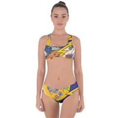 Astronaut Moon Monsters Spaceship Universe Space Cosmos Criss Cross Bikini Set by Maspions