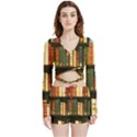 Books Bookshelves Library Fantasy Apothecary Book Nook Literature Study Velvet Wrap Crop Top and Shorts Set View1