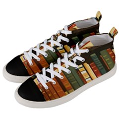 Books Bookshelves Library Fantasy Apothecary Book Nook Literature Study Men s Mid-top Canvas Sneakers by Grandong