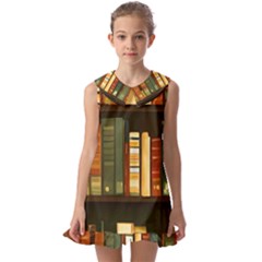 Books Bookshelves Library Fantasy Apothecary Book Nook Literature Study Kids  Pilgrim Collar Ruffle Hem Dress by Grandong