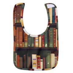 Books Bookshelves Library Fantasy Apothecary Book Nook Literature Study Baby Bib by Grandong