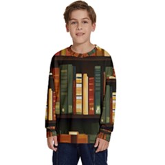 Books Bookshelves Library Fantasy Apothecary Book Nook Literature Study Kids  Crewneck Sweatshirt by Grandong