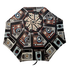 Retro Cameras Old Vintage Antique Technology Wallpaper Retrospective Folding Umbrellas by Grandong