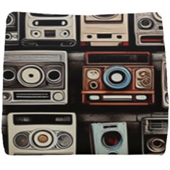 Retro Cameras Old Vintage Antique Technology Wallpaper Retrospective Seat Cushion by Grandong