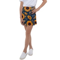 Flowers Pattern Spring Bloom Blossom Rose Nature Flora Floral Plant Kids  Tennis Skirt by Maspions