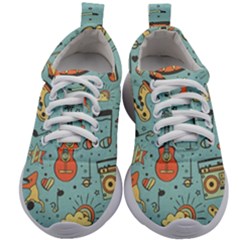 Seamless Pattern Musical Instruments Notes Headphones Player Kids Athletic Shoes by Apen