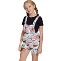 Seamless Pattern Coconut Piece Palm Leaves With Pink Hibiscus Kids  Short Overalls View2