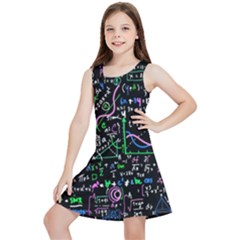 Math Linear Mathematics Education Circle Background Kids  Lightweight Sleeveless Dress by Apen