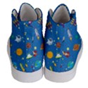 Space Rocket Solar System Pattern Men s Hi-Top Skate Sneakers View4