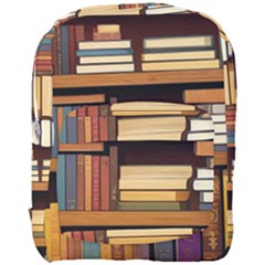 Book Nook Books Bookshelves Comfortable Cozy Literature Library Study Reading Room Fiction Entertain Full Print Backpack by Maspions