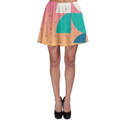 Abstract Geometric Bauhaus Polka Dots Retro Memphis Art Skater Skirt by Maspions