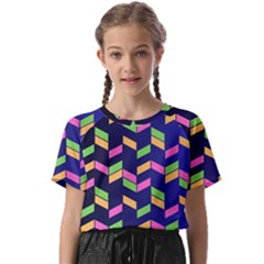 Background Pattern Geometric Pink Yellow Green Kids  Basic T-shirt