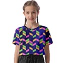 Background Pattern Geometric Pink Yellow Green Kids  Basic T-Shirt View1