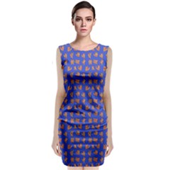 Cute Sketchy Monsters Motif Pattern Classic Sleeveless Midi Dress by dflcprintsclothing