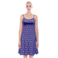 Cute Sketchy Monsters Motif Pattern Spaghetti Strap Velvet Dress by dflcprintsclothing