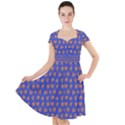 Cute sketchy monsters motif pattern Cap Sleeve Midi Dress View1