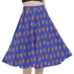 Cute Sketchy Monsters Motif Pattern A-line Full Circle Midi Skirt With Pocket by dflcprintsclothing