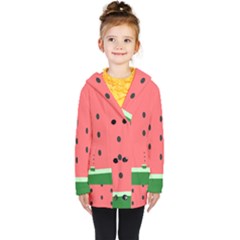 Watermelon Melon Fruit Healthy Food Meal Breakfast Lunch Juice Lemonade Summer Kids  Double Breasted Button Coat by Maspions