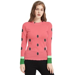 Watermelon Melon Fruit Healthy Food Meal Breakfast Lunch Juice Lemonade Summer Women s Long Sleeve Rash Guard by Maspions