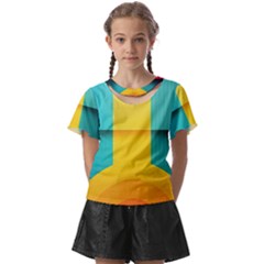 Colorful Rainbow Pattern Digital Art Abstract Minimalist Minimalism Kids  Front Cut T-shirt by Bedest