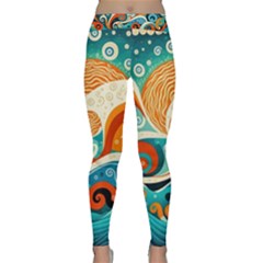 Waves Ocean Sea Abstract Whimsical Abstract Art Pattern Abstract Pattern Nature Water Seascape Classic Yoga Leggings by Bedest