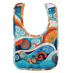 Waves Ocean Sea Abstract Whimsical Abstract Art Pattern Abstract Pattern Nature Water Seascape Baby Bib by Bedest