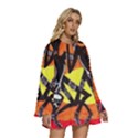 1422 ErickSays tribal Round Neck Long Sleeve Bohemian Style Chiffon Mini Dress View3