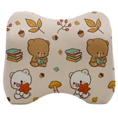 Bear Cartoon Background Pattern Seamless Animal Velour Head Support Cushion by Maspions