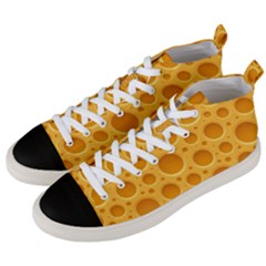 Cheese Texture Food Textures Men s Mid-top Canvas Sneakers by nateshop