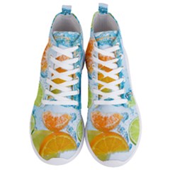 Fruits, Fruit, Lemon, Lime, Mandarin, Water, Orange Men s Lightweight High Top Sneakers by nateshop