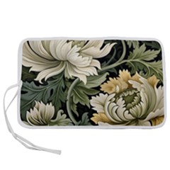 Flower Blossom Bloom Botanical Spring Nature Floral Pattern Leaves Pen Storage Case (l)