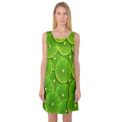 Lime Textures Macro, Tropical Fruits, Citrus Fruits, Green Lemon Texture Sleeveless Satin Nightdress by nateshop
