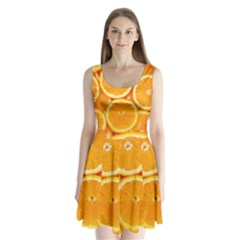 Oranges Textures, Close-up, Tropical Fruits, Citrus Fruits, Fruits Split Back Mini Dress  by nateshop