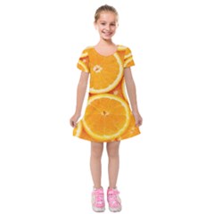 Oranges Textures, Close-up, Tropical Fruits, Citrus Fruits, Fruits Kids  Short Sleeve Velvet Dress by nateshop