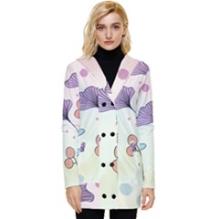 Flower Paint Flora Nature Plant Button Up Hooded Coat  by Maspions