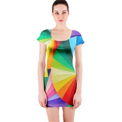 Bring Colors To Your Day Short Sleeve Bodycon Dress by elizah032470