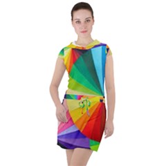 Bring Colors To Your Day Drawstring Hooded Dress by elizah032470