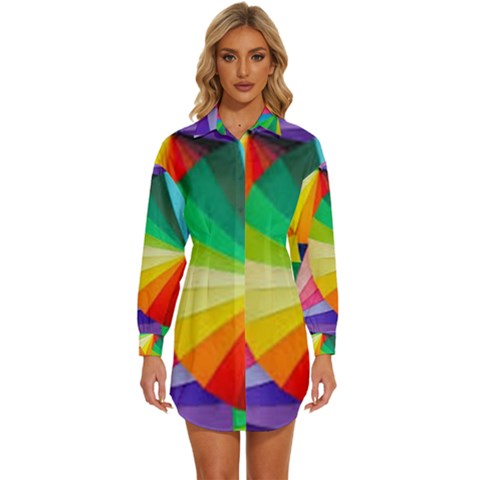 Bring Colors To Your Day Womens Long Sleeve Shirt Dress by elizah032470