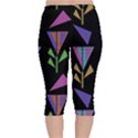 Abstract Pattern Flora Flower Velvet Capri Leggings  View2