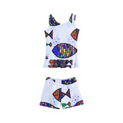 Fish Abstract Colorful Kids  Boyleg Swimsuit by Maspions