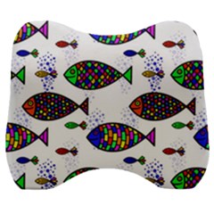 Fish Abstract Colorful Velour Head Support Cushion by Maspions