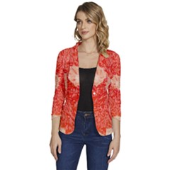 Grapefruit-fruit-background-food Women s One-button 3/4 Sleeve Short Jacket by Maspions