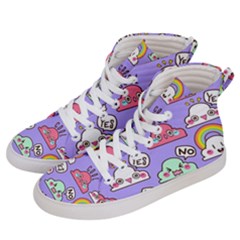 Cloud Seamless Pattern Women s Hi-top Skate Sneakers by Apen