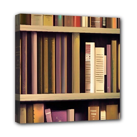 Books Bookshelves Office Fantasy Background Artwork Book Cover Apothecary Book Nook Literature Libra Mini Canvas 8  X 8  (stretched)